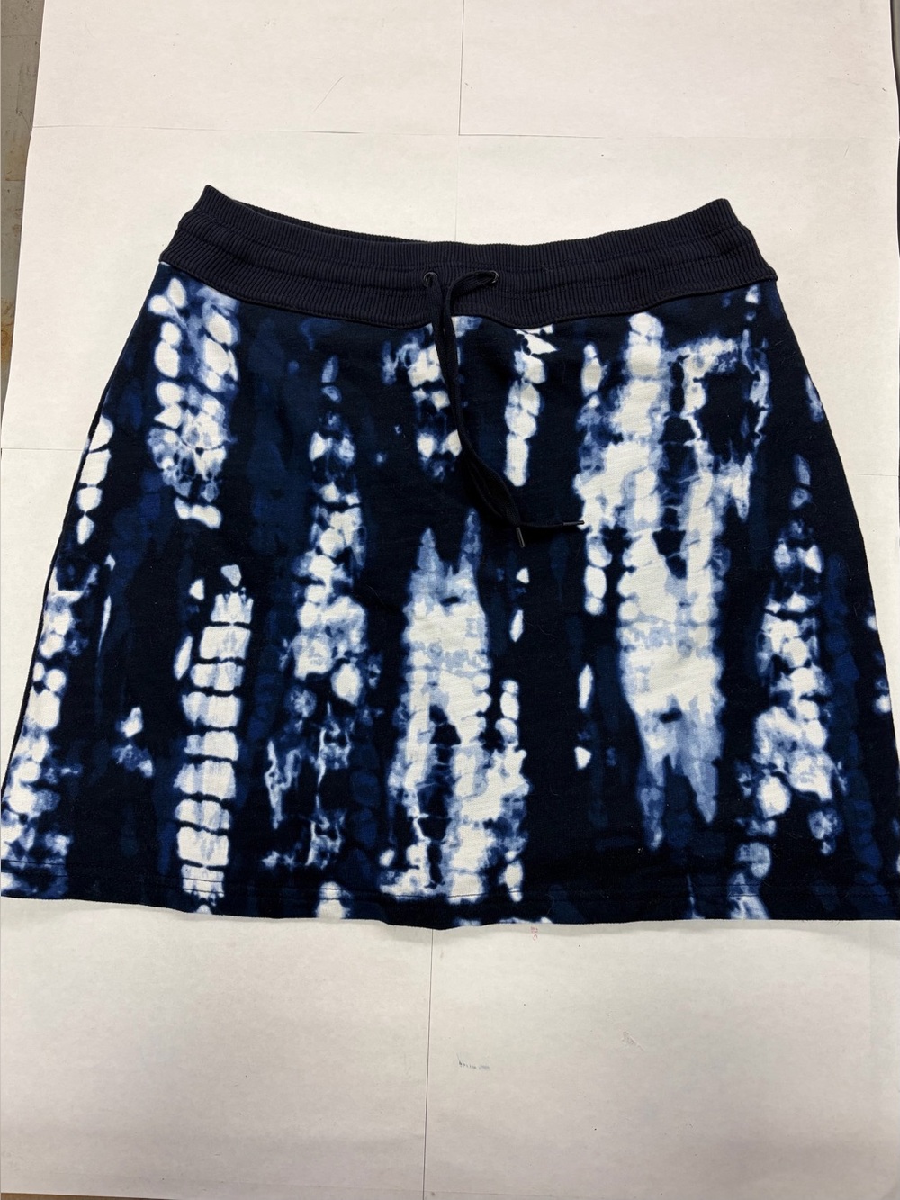 Tie-Dye Navy and White Drawstring Skort
